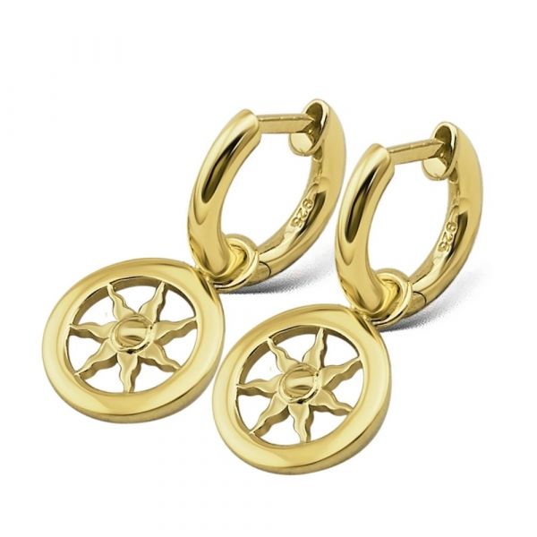 JWLS4U | Earrings Sun Gold